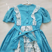 Load image into Gallery viewer, Vintage Lace Back Dotted Maxi Dress kids 6/8
