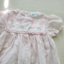 Load image into Gallery viewer, Vintage Pink Embroidered Bib Dress 9-12 months
