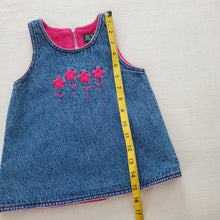 Load image into Gallery viewer, Y2k Floral Embroidered Denim Dress 12 months
