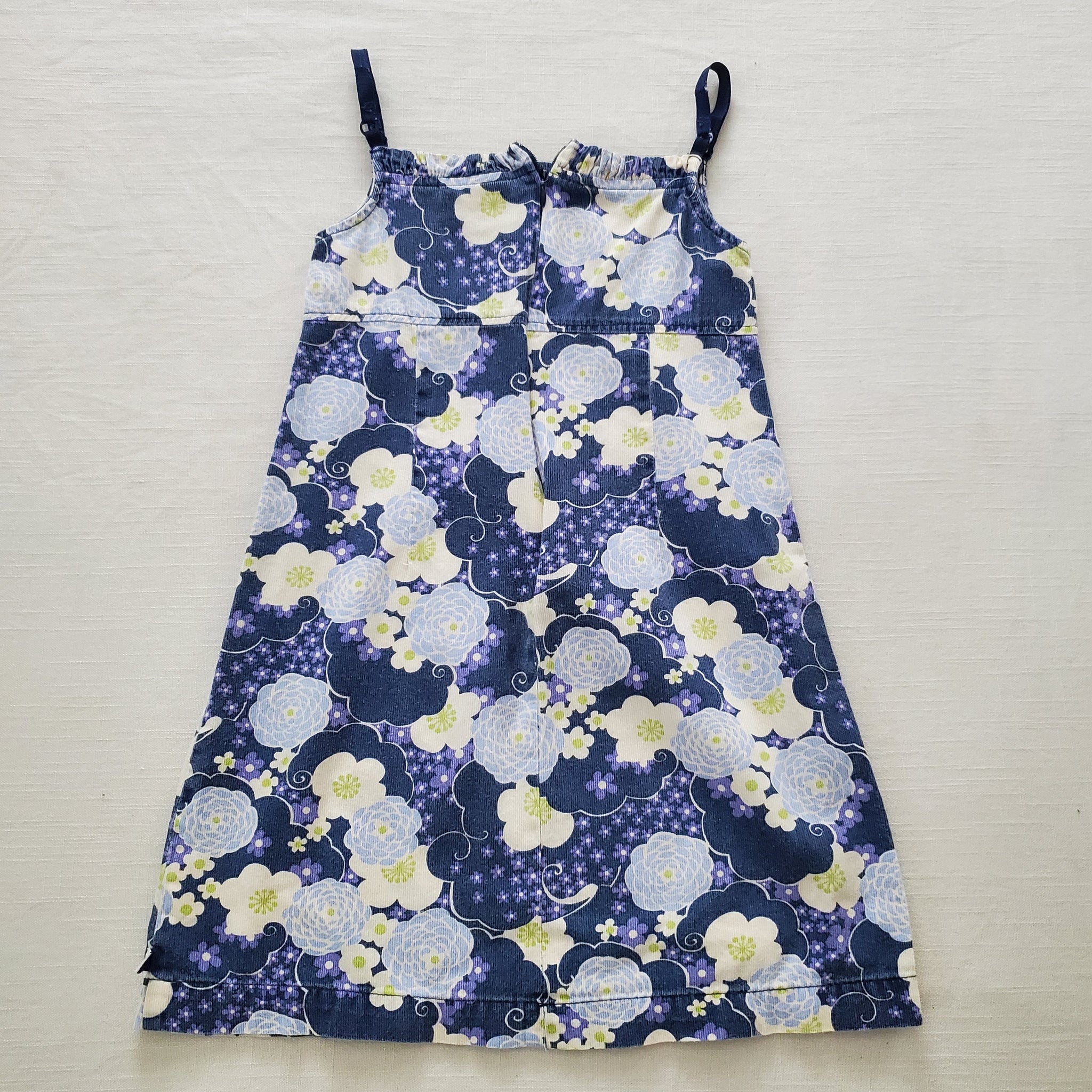 Roxy Kinder Tanktop – Viskose, Blau Mit Blumenprint, Größe 2