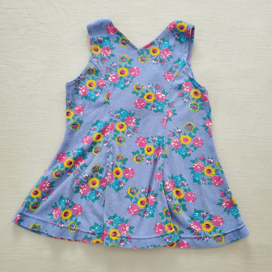 Vintage Floral Sleeveless Dress 3t