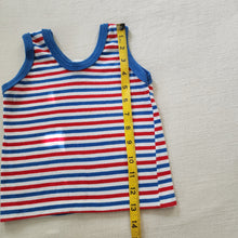 Load image into Gallery viewer, Vintage Blue/Red Striped Tank Top 3t
