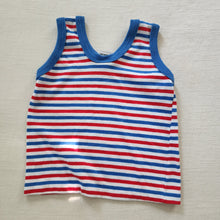 Load image into Gallery viewer, Vintage Blue/Red Striped Tank Top 3t
