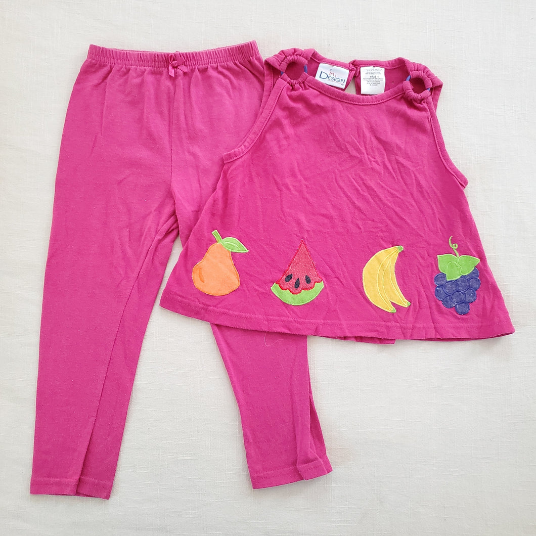 Vintage Matching Fruit Top & Pants 4t