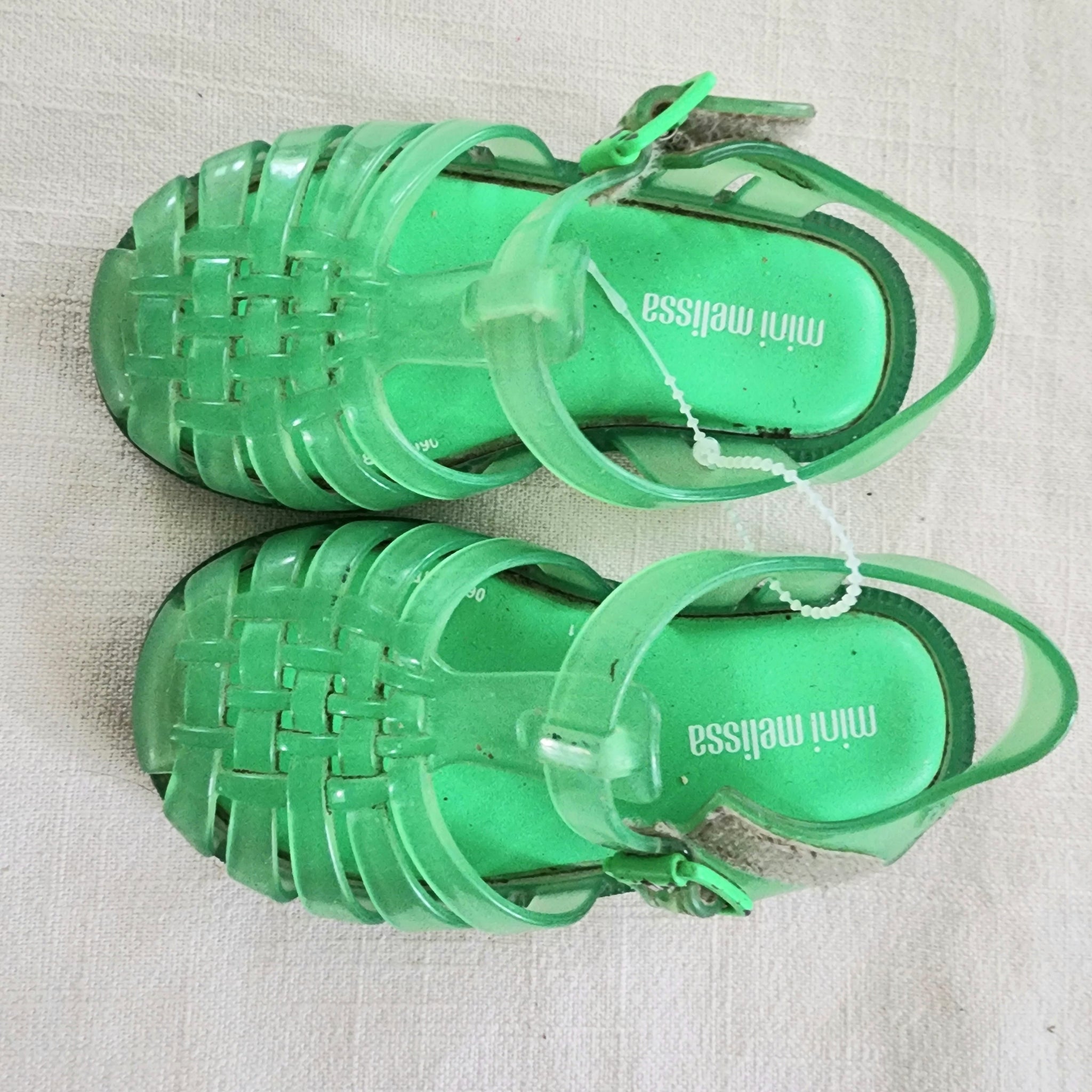 Yellow Ladies Sandals Jelly Slides Neon Mini Melissa Green Jelly