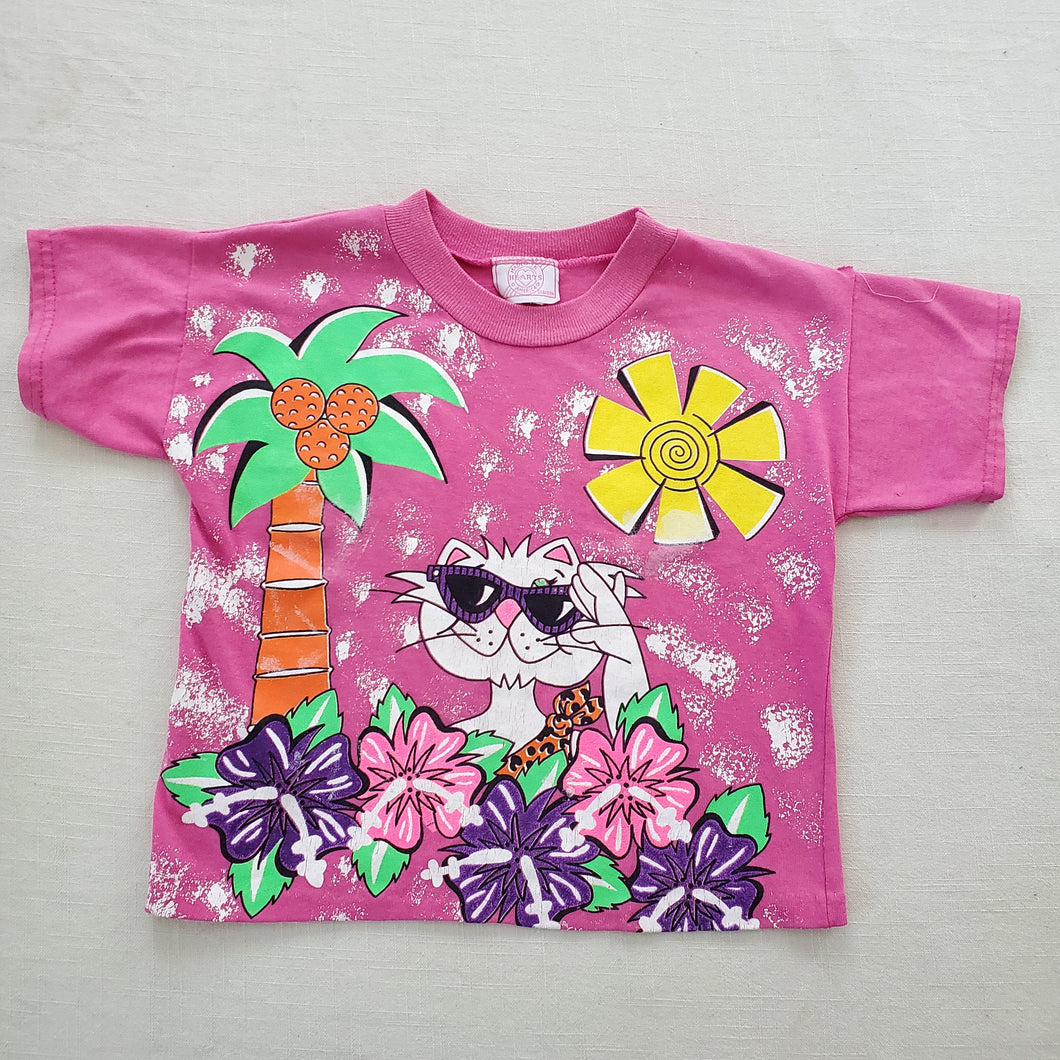 Vintage Cat Summer Pink Tee 5t/6