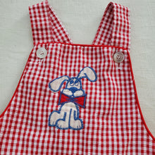 Load image into Gallery viewer, Vintage Healthtex Puppy Gingham Romper 3t
