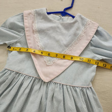 Load image into Gallery viewer, Vintage Evy Pastel Bibbed Long Sleeve Dress 5t *flaw
