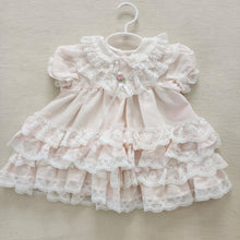 Load image into Gallery viewer, Vintage Frilly Lace Pink Dress 18 months
