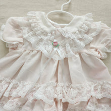 Load image into Gallery viewer, Vintage Frilly Lace Pink Dress 18 months
