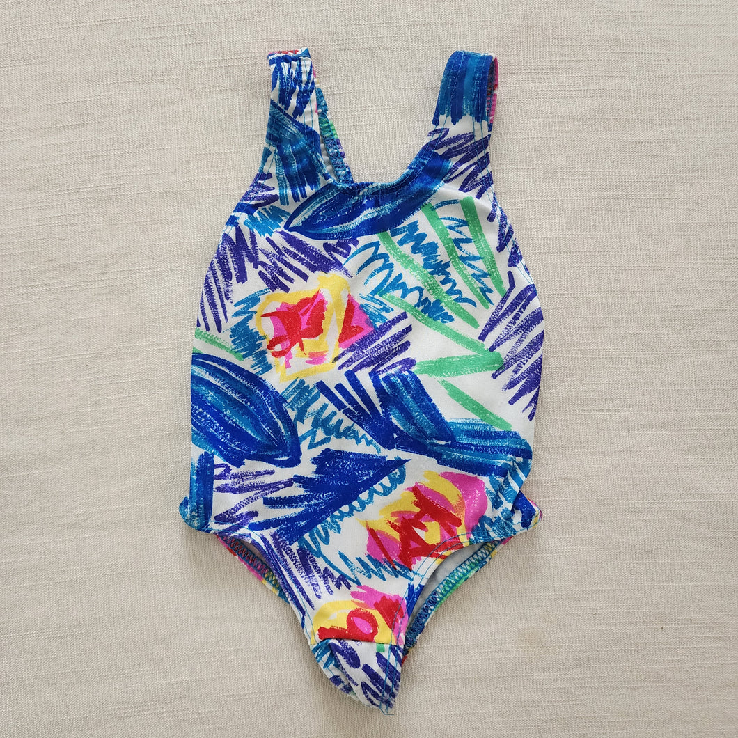 Vintage 80s Pattern Swimsuit 2t