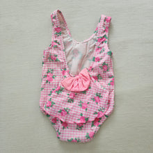 Load image into Gallery viewer, Vintage Gingham Floral Swimsuit 2t
