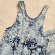 Load image into Gallery viewer, Vintage Acid Wash Girly Overalls kids 10
