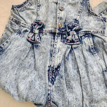 Load image into Gallery viewer, Vintage Acid Wash Girly Overalls kids 10
