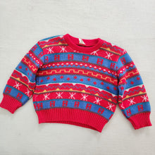 Load image into Gallery viewer, Vintage Striped Pattern Knit Sweater 3t
