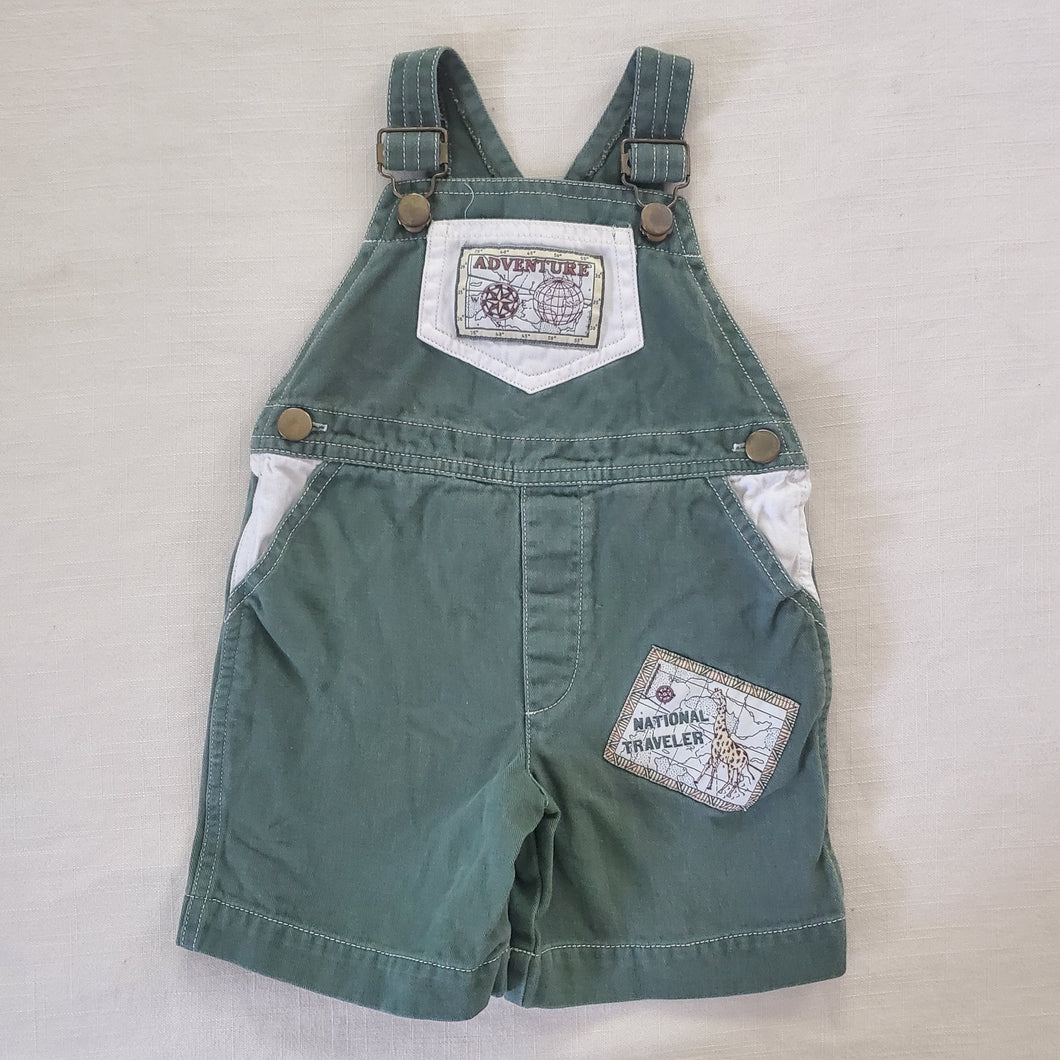 Vintage Adventure Army Green Shortalls 2t