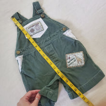 Load image into Gallery viewer, Vintage Adventure Army Green Shortalls 2t
