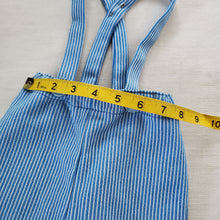 Load image into Gallery viewer, Vintage Blue Striped Suspender Pants 12-18 months
