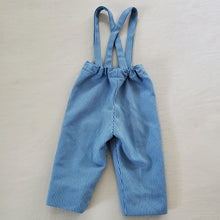 Load image into Gallery viewer, Vintage Blue Striped Suspender Pants 12-18 months
