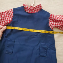 Load image into Gallery viewer, Vintage Navy/Red Gingham Dress 3t/4t
