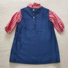 Load image into Gallery viewer, Vintage Navy/Red Gingham Dress 3t/4t
