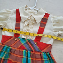 Load image into Gallery viewer, Vintage 70s Plaid/Cream Dress 3t
