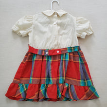 Load image into Gallery viewer, Vintage 70s Plaid/Cream Dress 3t
