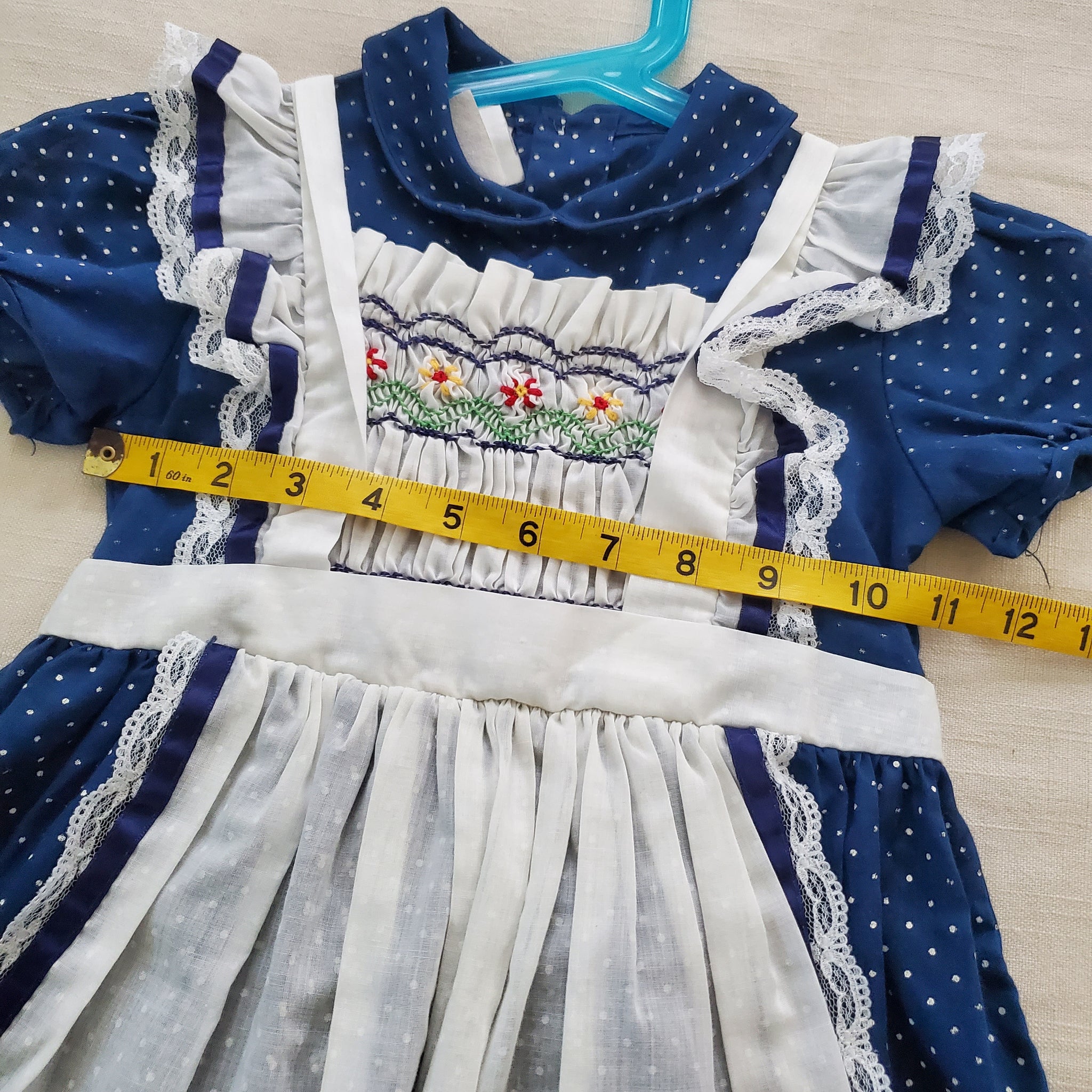polly flinders vintage dresses Vintage Polly Flinders Smocked Apron Dress 5t – Nostalgic Baby Vintage