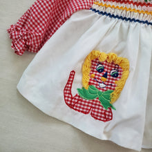 Load image into Gallery viewer, Vintage Smocked Lion Gingham Dress 6 months
