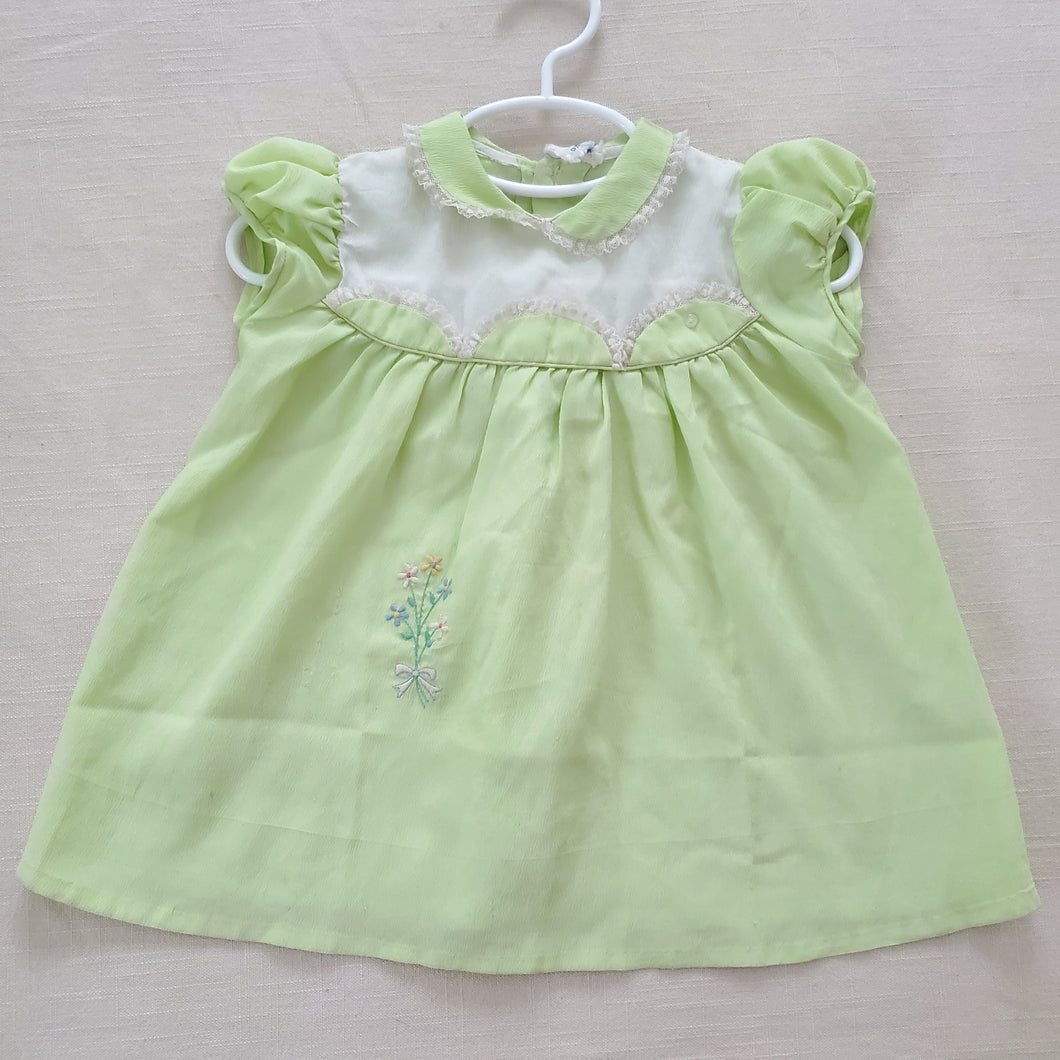 Vintage 60s Green Dress 18 months *flaw