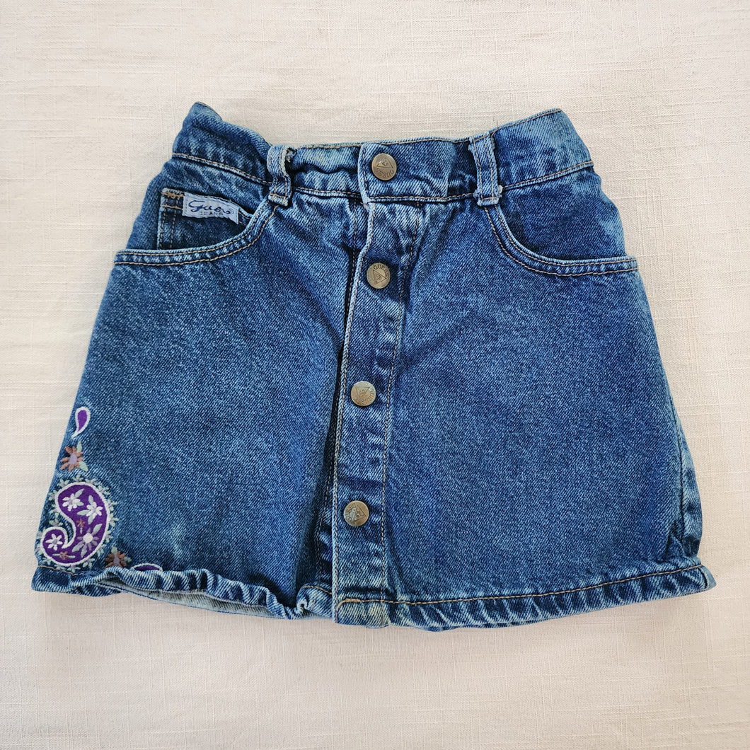 Vintage Guess Denim Button Skirt kids 6