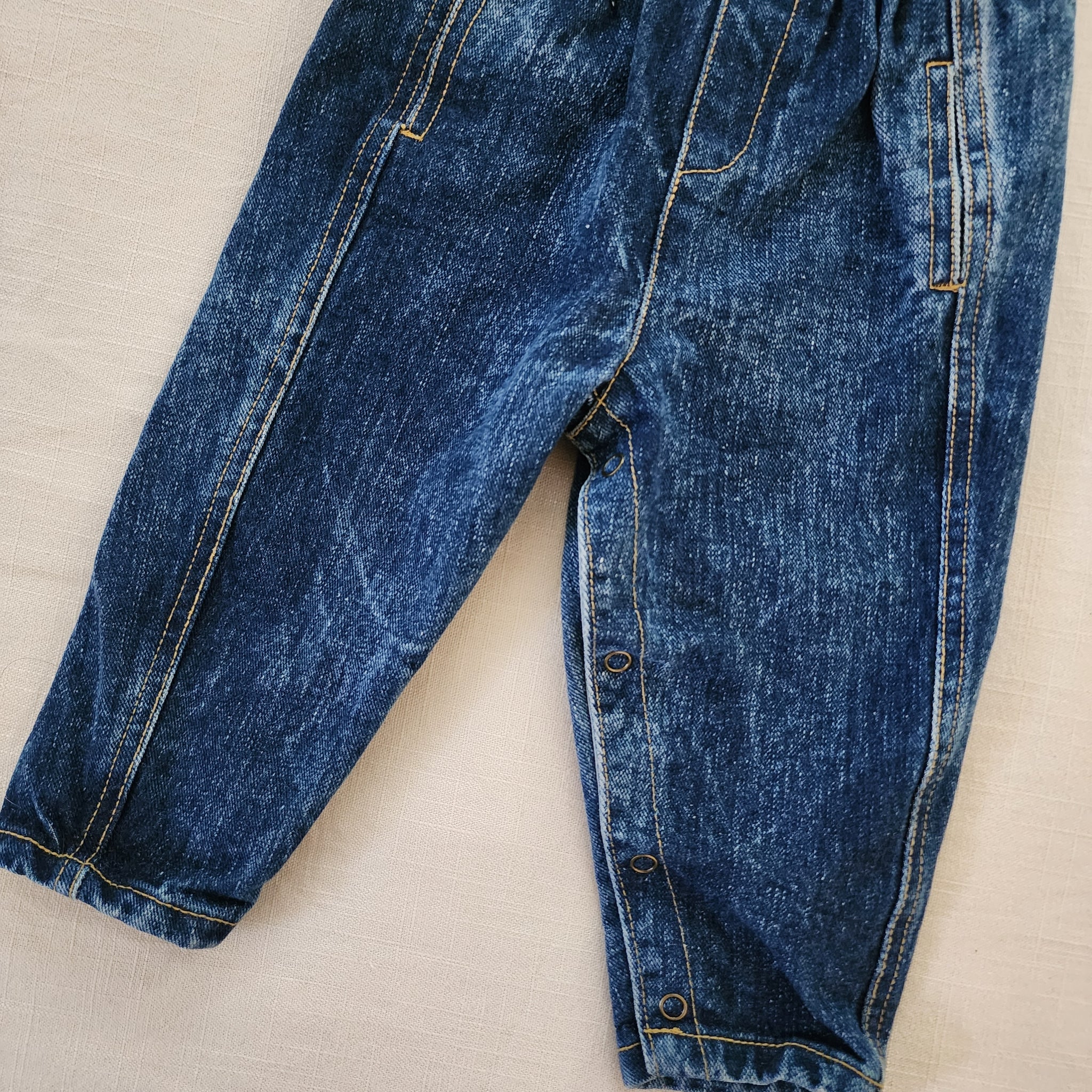 パンツ Vintage overalls Vintage Baby Girl Denim Overalls w/ Embroidered Cherries 18