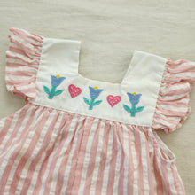 Load image into Gallery viewer, Vintage Striped Tulip Romper 24 months
