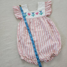 Load image into Gallery viewer, Vintage Striped Tulip Romper 24 months
