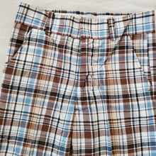 Load image into Gallery viewer, Vintage Blue/Brown Plaid Flared Pants kids 6/7
