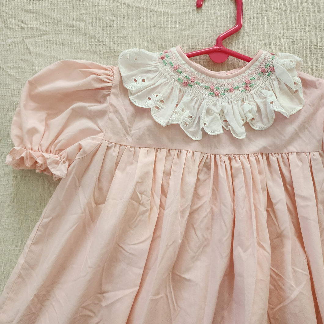 Vintage Pink Collared Dress 4t