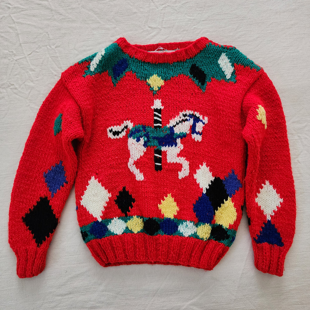 Vintage Carousel Chunky Knit Sweater 4t/5t