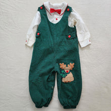 Load image into Gallery viewer, Vintage Reindeer Pantsuit + Shirt Set 18 months
