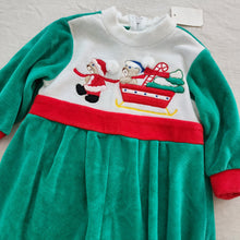 Load image into Gallery viewer, Vintage Deadstock Sleigh Bears Velour Footed PJs 3-6 months
