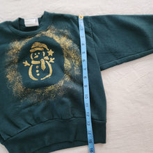 Load image into Gallery viewer, Y2k Snowman Dark Green Crewneck 3t/4t
