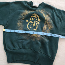 Load image into Gallery viewer, Y2k Snowman Dark Green Crewneck 3t/4t
