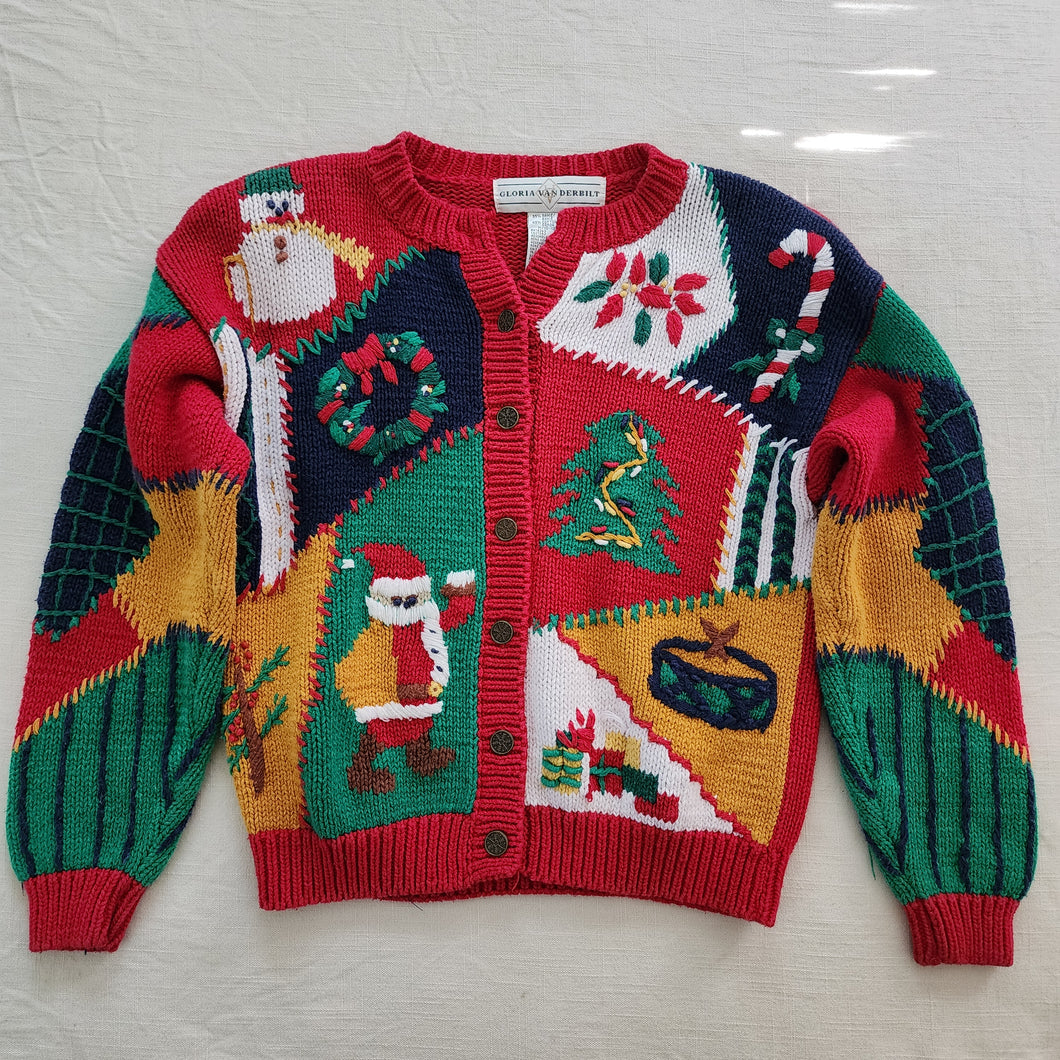 Vintage Christmas Knit Cardigan kids 10/12