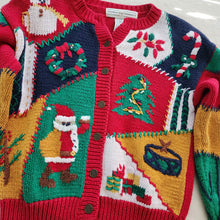 Load image into Gallery viewer, Vintage Christmas Knit Cardigan kids 10/12
