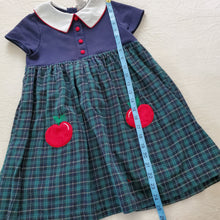 Load image into Gallery viewer, Vintage Plaid Apple Dress kids 6
