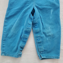 Load image into Gallery viewer, Vintage Oshkosh Bright Blue Denim Overalls 3t
