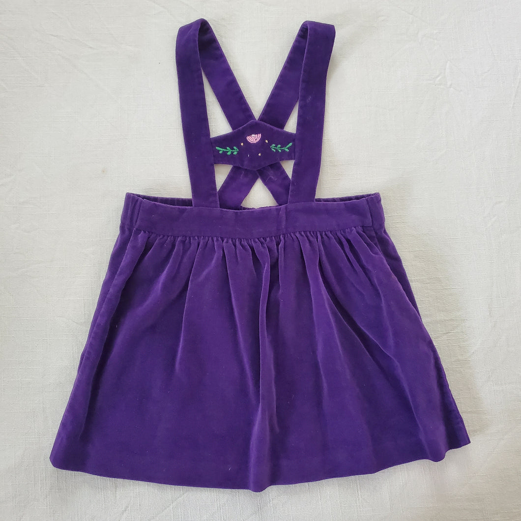 Vintage Purple Velvet Suspender Skirt 4t