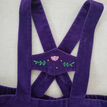 Load image into Gallery viewer, Vintage Purple Velvet Suspender Skirt 4t
