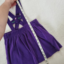 Load image into Gallery viewer, Vintage Purple Velvet Suspender Skirt 4t
