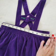 Load image into Gallery viewer, Vintage Purple Velvet Suspender Skirt 4t
