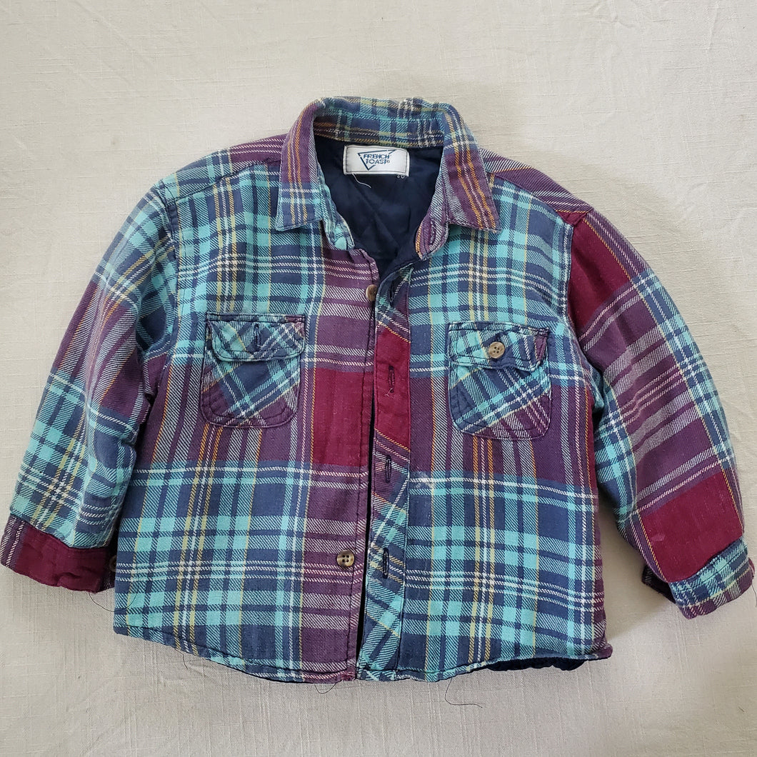 Vintage Comfy Plaid Jacket 3t/4t *missing buttons